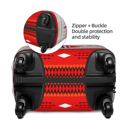 Travel Luggage Cover Spandex Suitcase Protector Bag,Distinctive Geometric Art Double-Sided Printed Fits 18-32 Inch Luggage, Baggage Covers For Kid And Adult,Medium4