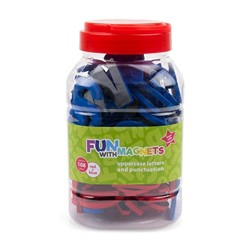 Fun with Magnets 108 Uppercase Magnetic Foam Letters + Punctuation (Red & Blue)