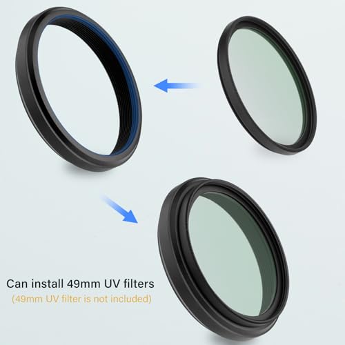Haoge 49 mm Filteradapterring für Fujinon X100VI X100V Kamera-Zubehör, passend für 49 mm UV-CPL ND-Filter, passend für Original-Objektivdeckel, schwarz, LAR-X55B