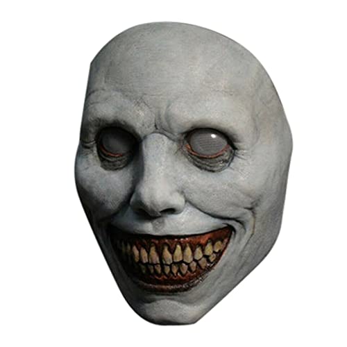 Irovami H-alloween Creepy M-ask Adults Smiling Demon Scary Ghost Festivals Face Cover Costume Party Prop