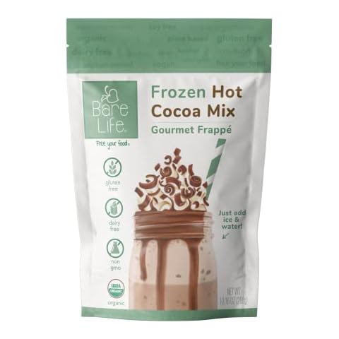 Bare Life: Dairy Free Frozen Hot Cocoa | Blended Premium Frappe Iced Hot Chocolate Smoothie | Vegan, Organic, Gluten Free, Paleo, Lactose Free, Soy Free | 10.16 oz Cover