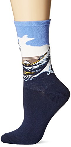 Hot Sox Women's Artist Series Crew Socks | Wave, Pale Purple, Shoe Size: 4-10