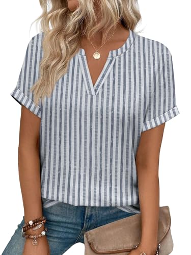 Image of WIHOLL Womens Blouses Spring Tops Short Sleeve Shirts Dressy Casual Summer Vacation Fashion Clothing 2026