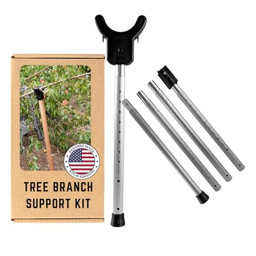 Kalinar Tree Branch Support Pole with Crutch Prevents Fruit Tree Branch Breakage Holds Up to 100 lbs Adjusts to 16-74 for Leaning Trees (1-Pack)