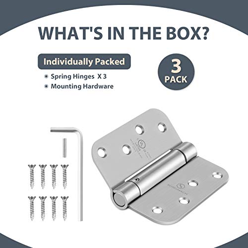 Self Closing Hinge Oil Rubbed Bronze Auto Close Hardware Hinge Outlet Adjustable Spring Hinges Door Closer Hinge 5/8" Radius Corner For Commercial Grade Self-Closing, Ul Listed 3 Pack #TOP4