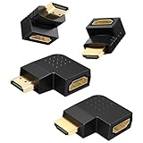 J&D 4 Stück HDMI Winkelstecker, Männlich auf Weiblich 90 Grad und 270 Grad...