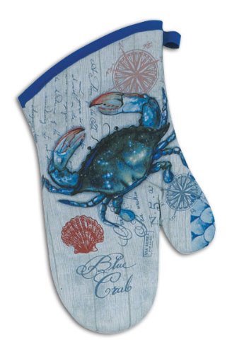 4 Piece Blue Crab Crabfest Kitchen Set - 2 Terry Towels, Oven Mitt, Potholder - Thumbnail 3