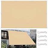 Sonnensegel Balkon Luftdurchlässig 2.2 x 2.6 m Schnelltrocknend HDPE-Material Sonnensegel Schattentuch mit Ösen und Befestigungsseile für Balkon Terrasse Garten Outdoor, Gelb