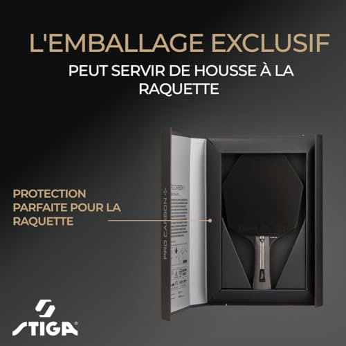STIGA Raquette de Tennis de Table Cybershape Pro Carbon+, Raquette 5-Étoiles de Forme Hexagonale pour Joueurs Offensifs – vue 5