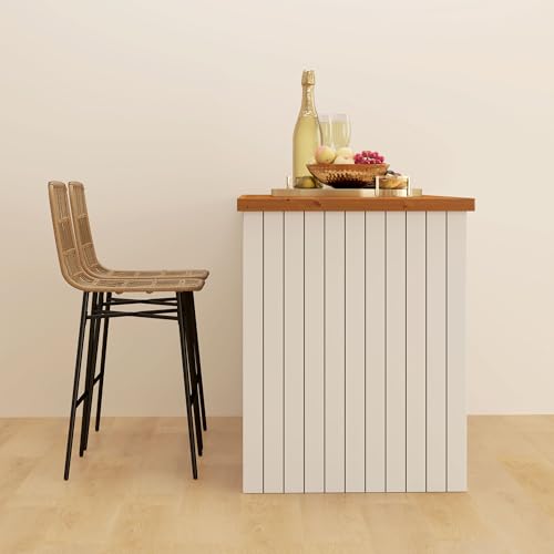 HOMCOM Rattan Counter Height Bar Stools Set of 2, 26" Wicker Barstools with Back, Modern Bar Chairs for Kitchen Island, Kitchen Counter and Dining Room, Brown - Thumbnail 7