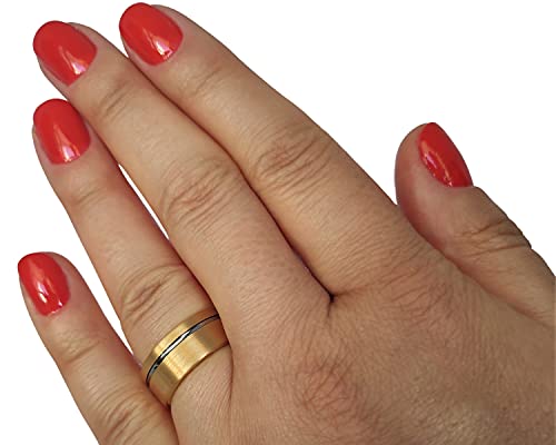 Par Alianças Banhada Ouro18k Reta 8mm com 2 cores Tungstênio