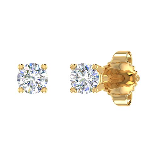 0.12 to 0.40 Carat 4-Prong Set Diamond Stud Earrings in 14K Gold