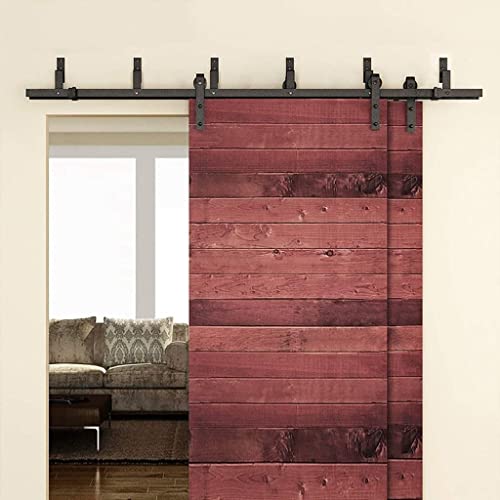Kit de rail pour porte coulissante double pour corriger le manque d'espace et de recul mural