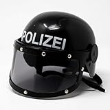 TrendandStylez Kinder Helm POLIZEI, Police, Visirhelm Polizist, Kinnriemen, Visir hochklappbar, Kostüm, Karneval, Mottoparty