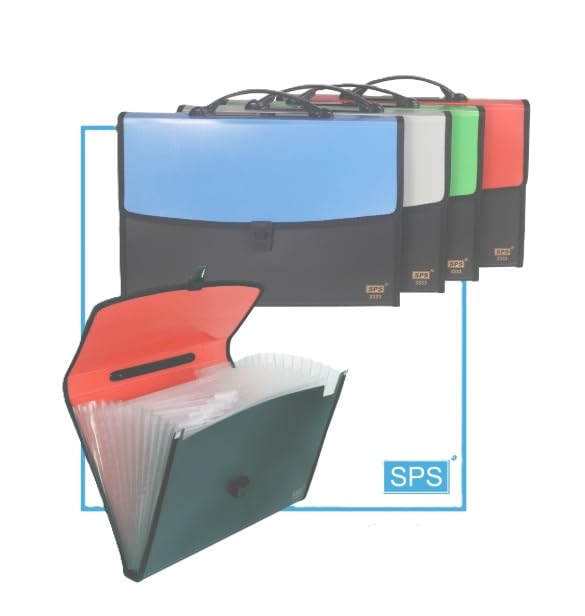 Image of Crossline Button Bag File Folder | Plastic Document Envelope with Secure Button Closure & Label Holder | Assorted Colour Waterproof A4 File Organizer (Expanding Bag)