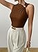 EVALESS Tank Tops for Women Trendy 2026 Asymmetrical Neck Elegant Metal Decor Slim Fitted Sleeveless Shirts Summer Fashion Clothes Chicory Coffee 2XL