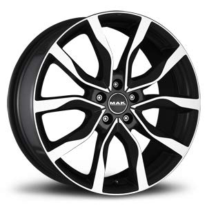 Peso 8,1 kg MAK Highlands Black machined Face 6.5 x 16 ET45 5 x 108 foro mozzo 72 cerchi in lega