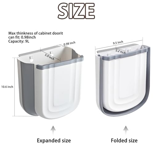 Bote de basura plegable Soddeph 9L para cocina miniatura 2