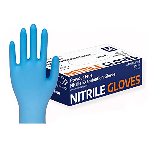 Berrcom 100 Count Disposable Nitrile Gloves, 6 Mil, Medical Grade Latex Free Powder Free Fully Textured Gloves For Cleaning, Food Prep, Hair Dye, Tattoo Blue Large #TOP7