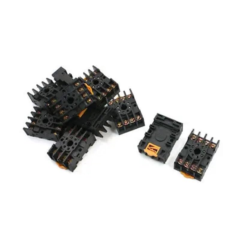 10 Pcs PF-085A 10A 250VAC 8 Pin DIN Rail MK2 Series Relay Socket Base ZCKHNQOP