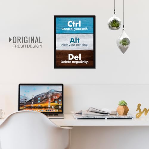Image of Chaka Chaundh - Motivational Quotes Wall Frames - Ctrl Control yourself. Alt Alter your thinking. Del Delete negativity. Student Quotes - Office Quotes - (14 X 11 Inches)