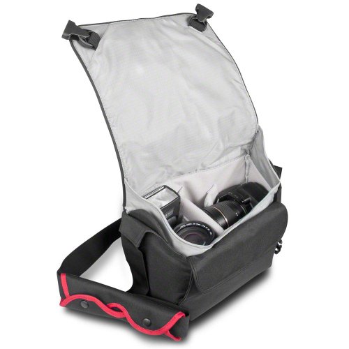 Mantona Cool Bag SLR-Kameratasche (Messenger Bag, Universaltasche) schwarz/rot – Bild 4