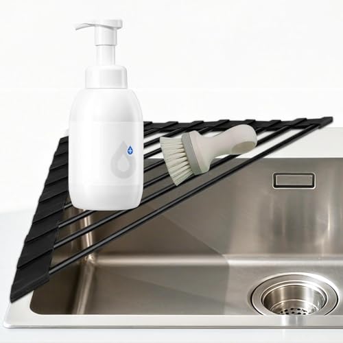 Crynvor Dreieckiges Abtropfgestell Geschirr Faltbar, Abtropfkorb für Spülbecken, Geschirrabtropfkorb, Abtropfschale für Spüle, Geschirrständer Abtropfgestell, Abtropfbehälter Spüle, Spülbecken Ablage