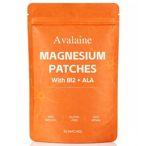 Avalaine Magnesium Patches Nerve Relief Magnesium Patches Soothes Relaxes Improve Sleep Foot & Leg Care with Vitamin B12 Folic Acid & Alpha Lipoic Acid 30 Count (1)