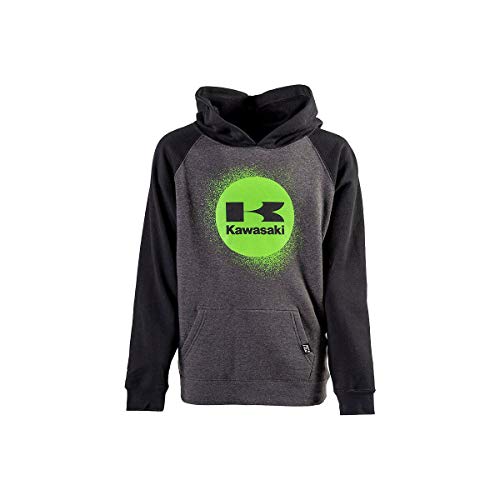 Factory Effex Youth Kawasaki Splat Hoody (SMALL) (CHARCOAL/BLACK)