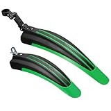 sourcing map Juego de guardabarros delanteros y traseros ajustables para bicicleta de montaña, 2 partes, cubierta completa universal para bicicleta de carretera MTB, bicicleta de montaña, color verde