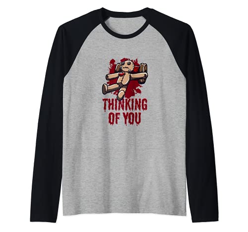 Voodoo-Puppe, ich denke an dich lustiges Voodoo-T-Shirt Raglan