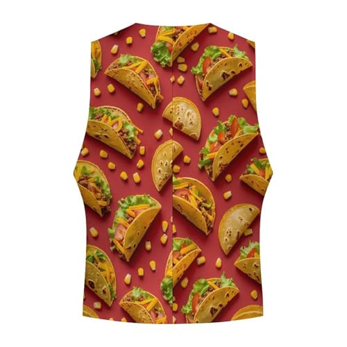 Tacos-Mexican Food Novelty Men's Suit Vest Casual Formal Dress Vests Business Waistcoat4