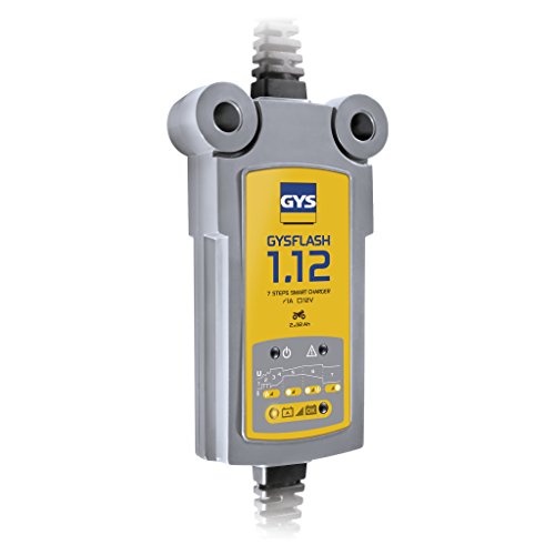 GYS - GYSFLASH 1.12 - Chargeur/Maintien de Charge - Inverter - 230V - Livre avec Pinces et Cosses de Connexion
