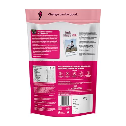 Image of Yogabar Breakfast Cereal & Muesli | 91% Whole-Grains+ Dried Fruits + Fruit and Nut + Seeds + | 400g | Healthy Breakfast Cereals | Granola | Gluten Free | Antioxidant Rich | Healthy Food for Breakfast | Protein Rich