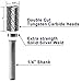 YUFUTOL SB-5 Tungsten Carbide Burr Cylinder Shape Double Cut Rotary Burrs File(1/2''Cutter Dia ， 1''Cutter Length) with 1/4'' (6.35mm) Shank Dia
