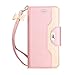 Samsung Galaxy S7 Case, FYY Premium PU Leather Wallet Case with Cosmetic Mirror and Bow-knot Strap for Samsung Galaxy S7 Rose Gold+Gold