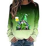 amdole st patricks day shirt donna sexy donna moda felpa con cappuccio manica lunga pullover con cappuccio abiti alla moda per le donne 2024, verde menta, l
