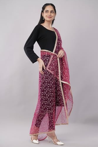 Lightweight Gold Jaal Embroidered Net Dupatta/Sheer Shawl/Scarf/Wrap3