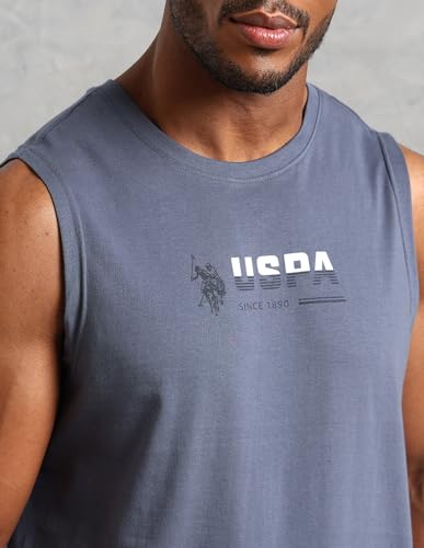 Image of U.S. Polo ASSN. Mens OEV06 Brand Print Comfort Fit Gym Vest