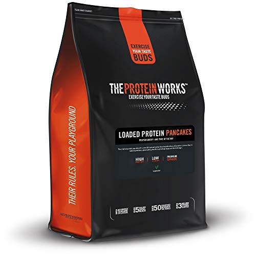THE PROTEIN WORKS Loaded panquecas proteeias | Alto em proteínas, Baixo Ig, mistura de três proteínas | Duplo Choc Peanut, 1 kg