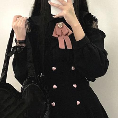 Blusa Lolita con lazo y encaje japonés para mujer 3