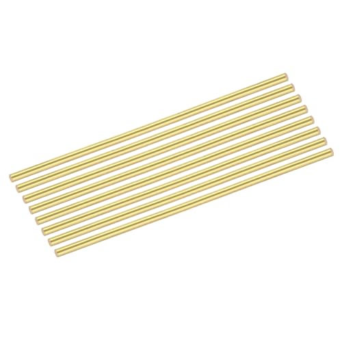 QUARKZMAN 8 Stück Messingstangen 2 mm Durchmesser 100 mm Länge Massiver Kupferstab Drehbankstange für DIY Metallhandwerk Schmuckkästchen RC Modell