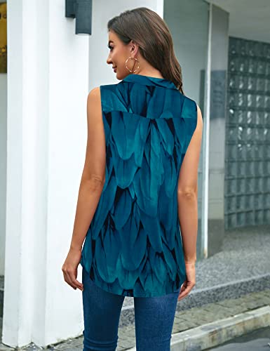 Bulotus Womens Tank Tops Summer Collared Quarter Zip Blouses Sleeveless V Neck Shirts Business Casual Tunic for Leggings4