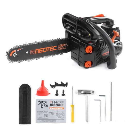 12 Inch Top Handle Gas Chainsaw 25.4cc 2-Stroke Portable Small Gas Powered Chain Saws for Backyard Storm Cleanup Tree Cutting Firewood Wood