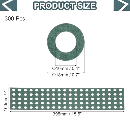 Image of MECCANIXITY 300PCS 18650 Lithium Battery Insulator Rings, Hollow Electrical Insulation Ring Adhesive Paper Cardboard Sticker, Green