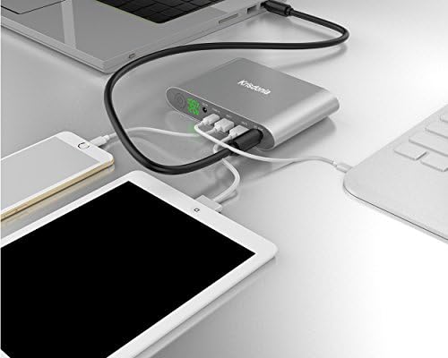 Krisdonia Laptop Power Bank 25000mAh Portable Charger with Type-C Port + DC Port + Dual USB (QC3.0 Quick Charge) for Laptop, Tablet, Cell phone, Macbook, Camera, Projector and more