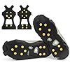 Ice Cleats for Boots,Rubber Ice Cleats Feature 10 Hard Spikes, Anti Slip Portable Crampons Hiking Grips for Climbing, Hiking, Jogging in Winter Outdoor (M)