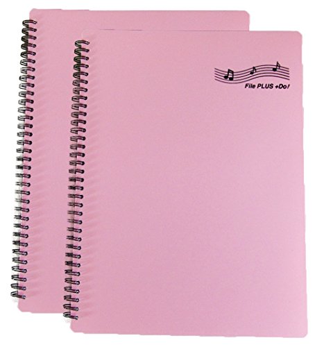 File PLUS DO 楽譜ファイル 書き込みできる バンドファイル 書き込み リングタイプ 30ポケット 2冊パック (2冊パック, ピンク)