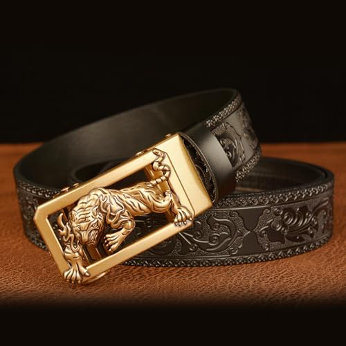 Western Simple Belt Animal Buckle Husband Boyfriend Wide Animal Buckle Men Western Automatic Business Belt For Men3