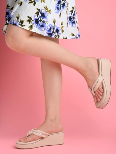 Image of Shoetopia Wedges Sandal for Women & Girls Criss-Cross Strap Design Stylish Comfortable, Durable Heels - Perfect for Casual & Party